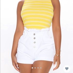 High Waisted Paperbag Shorts